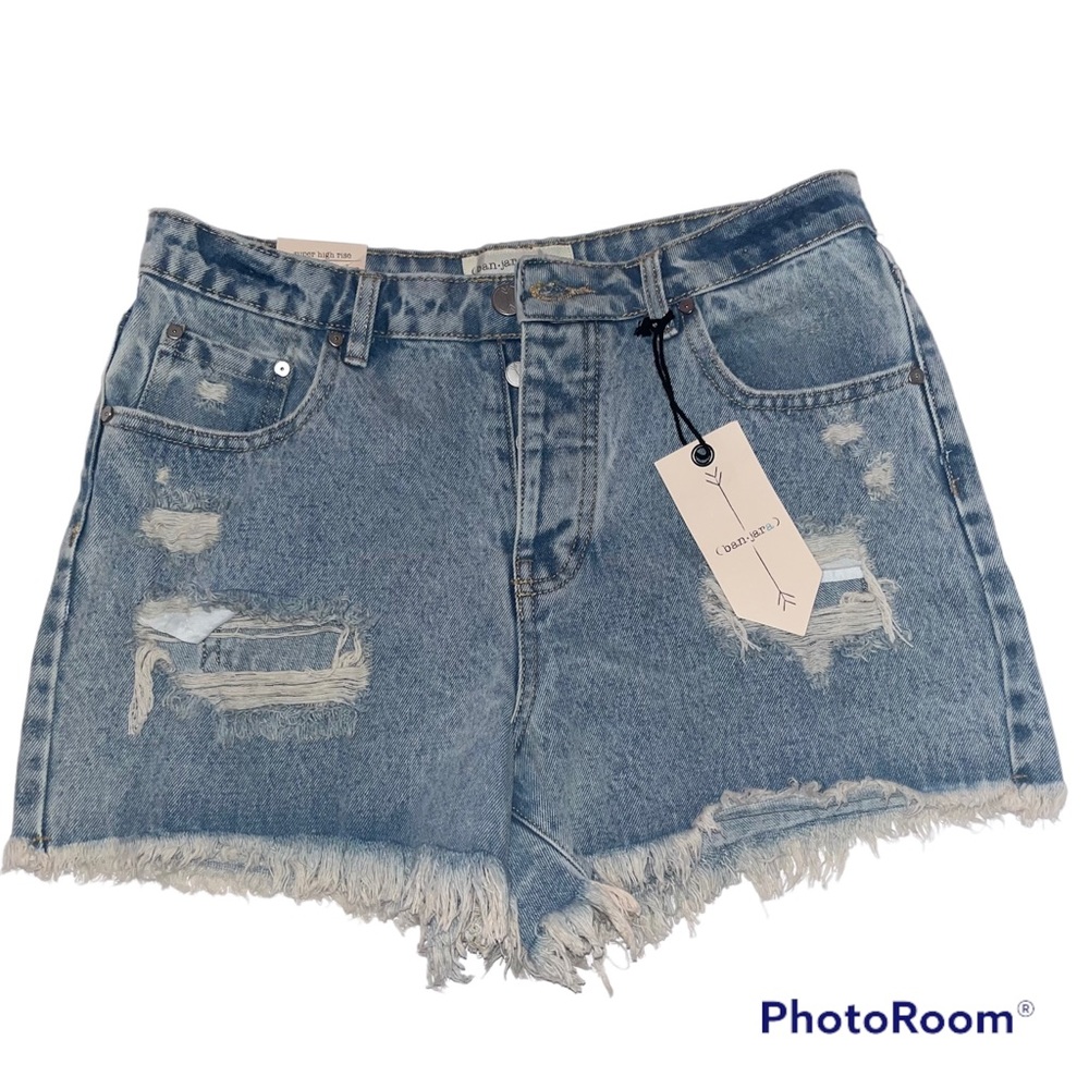 Ban Jara Super Rise Cut Jean shorts Button Fly